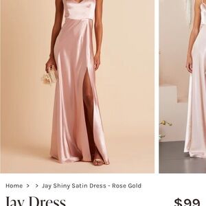 Birdy Grey Gold and Pink Slit Backless Gown for Wedding Guest